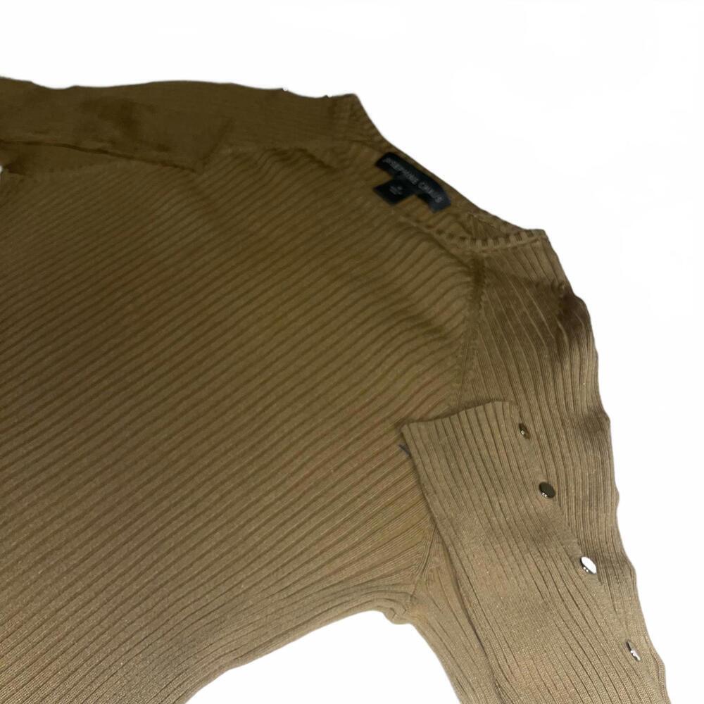 Josephine Chaus Women's Medium ribbed Knit Sweater 72% Silk Blend Button Details - Picture 3 of 8